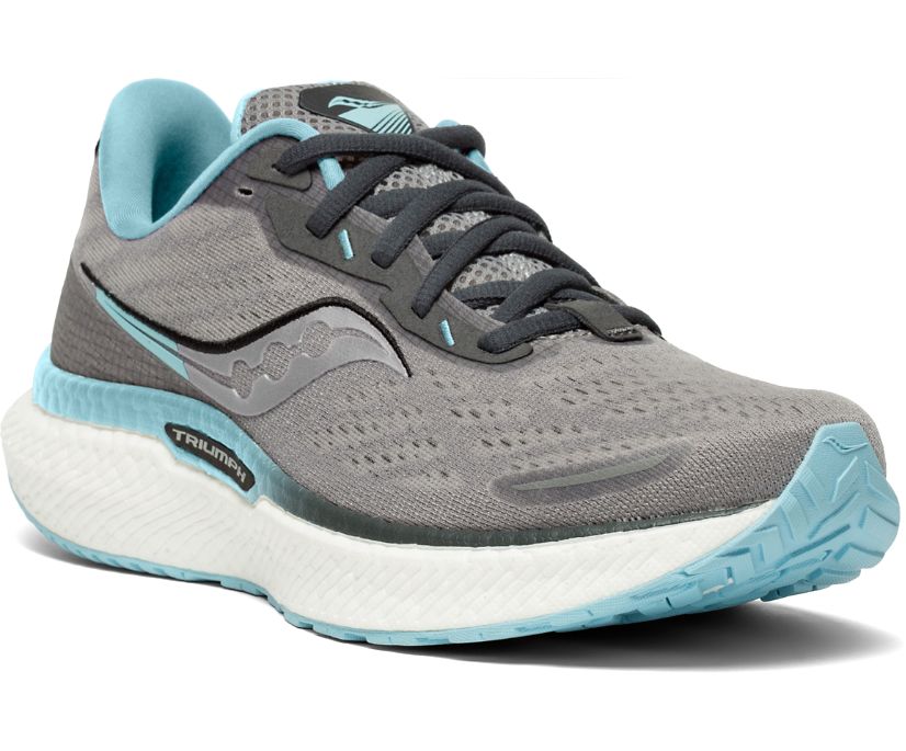 Saucony Triumph 19 Wide Women's Running Shoes Grey / Turquoise | Canada 213TCEV